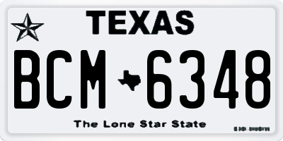 TX license plate BCM6348