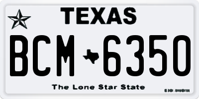 TX license plate BCM6350