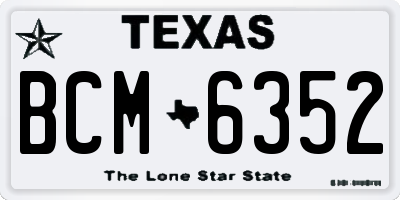 TX license plate BCM6352