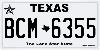 TX license plate BCM6355