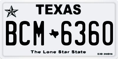 TX license plate BCM6360