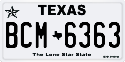 TX license plate BCM6363