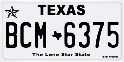 TX license plate BCM6375