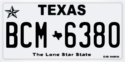 TX license plate BCM6380