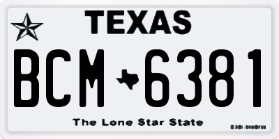 TX license plate BCM6381