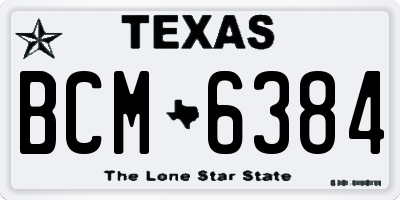 TX license plate BCM6384