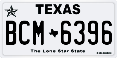 TX license plate BCM6396