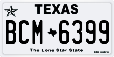 TX license plate BCM6399