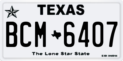TX license plate BCM6407