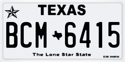 TX license plate BCM6415
