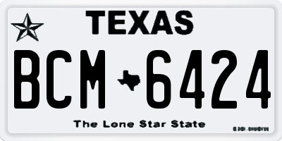 TX license plate BCM6424