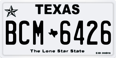 TX license plate BCM6426