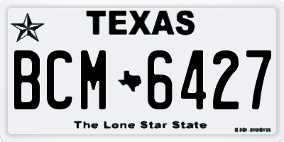 TX license plate BCM6427