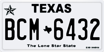 TX license plate BCM6432