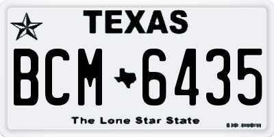 TX license plate BCM6435