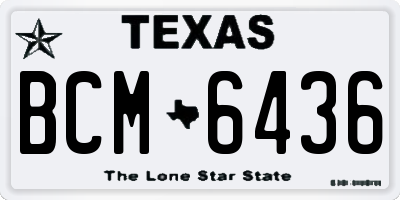 TX license plate BCM6436