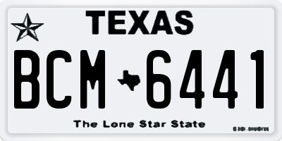 TX license plate BCM6441