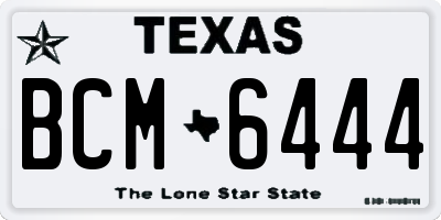 TX license plate BCM6444