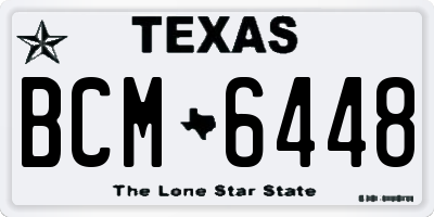 TX license plate BCM6448