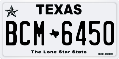 TX license plate BCM6450