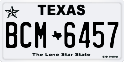 TX license plate BCM6457