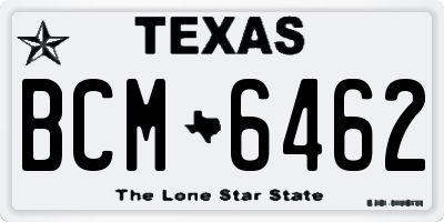 TX license plate BCM6462