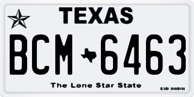 TX license plate BCM6463