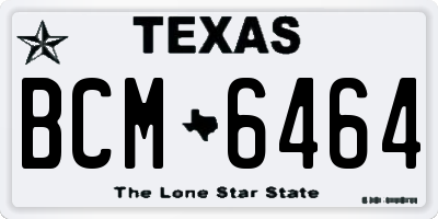 TX license plate BCM6464