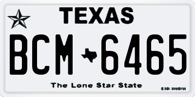 TX license plate BCM6465