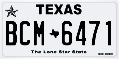 TX license plate BCM6471