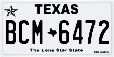 TX license plate BCM6472