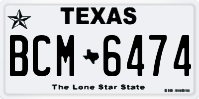 TX license plate BCM6474