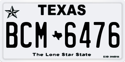 TX license plate BCM6476