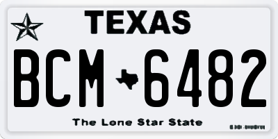 TX license plate BCM6482