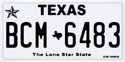 TX license plate BCM6483