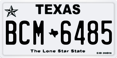 TX license plate BCM6485