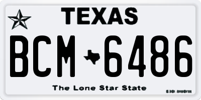 TX license plate BCM6486