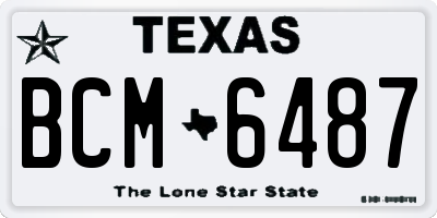 TX license plate BCM6487