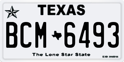 TX license plate BCM6493