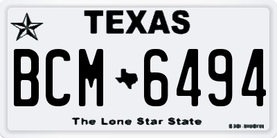 TX license plate BCM6494