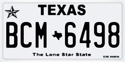 TX license plate BCM6498
