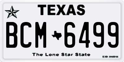 TX license plate BCM6499