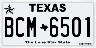 TX license plate BCM6501
