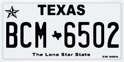 TX license plate BCM6502