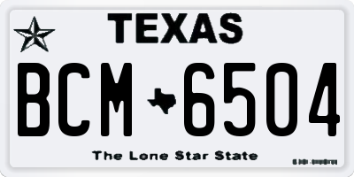 TX license plate BCM6504