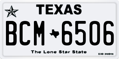 TX license plate BCM6506