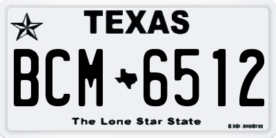 TX license plate BCM6512