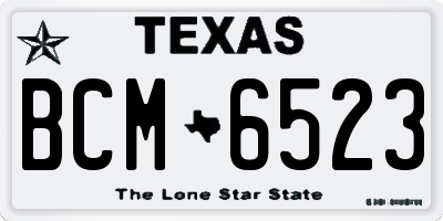 TX license plate BCM6523