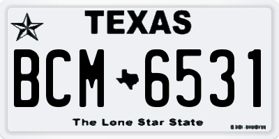 TX license plate BCM6531