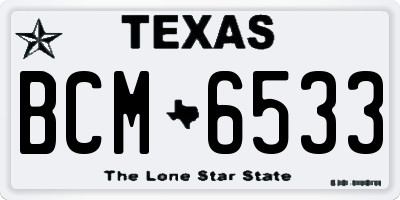 TX license plate BCM6533